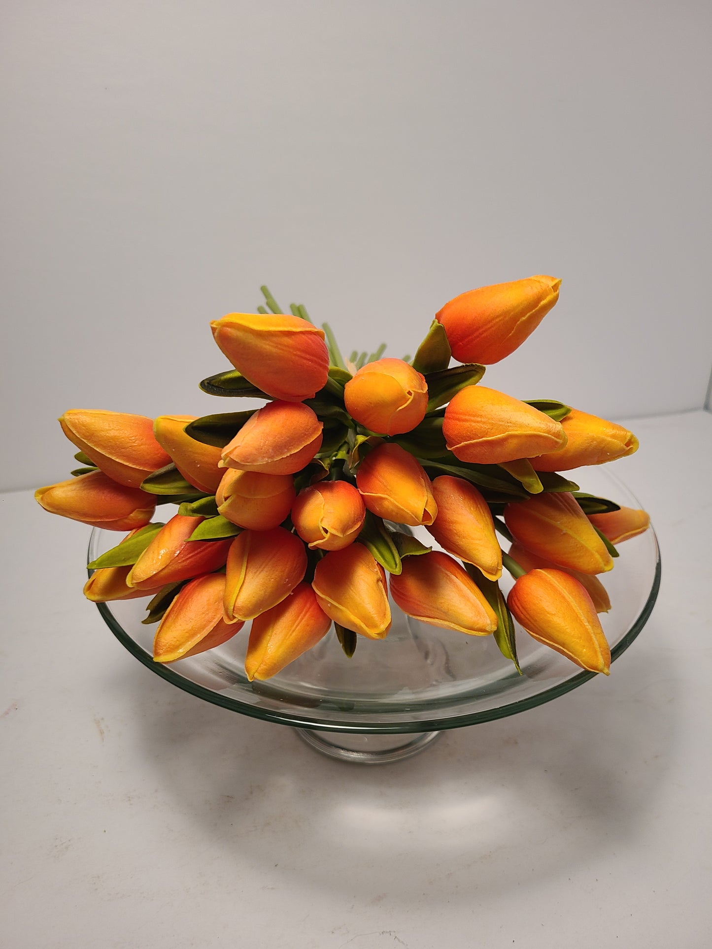Angel Isabella - 1 Dozen Real Touch Tulip Bud bouquet-13.25"