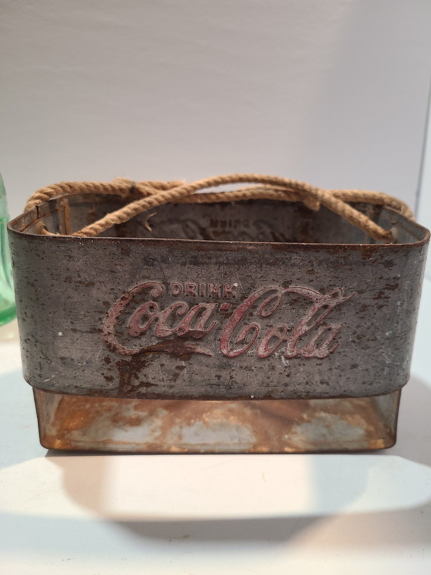 Vintage Coca cola bottles and holder