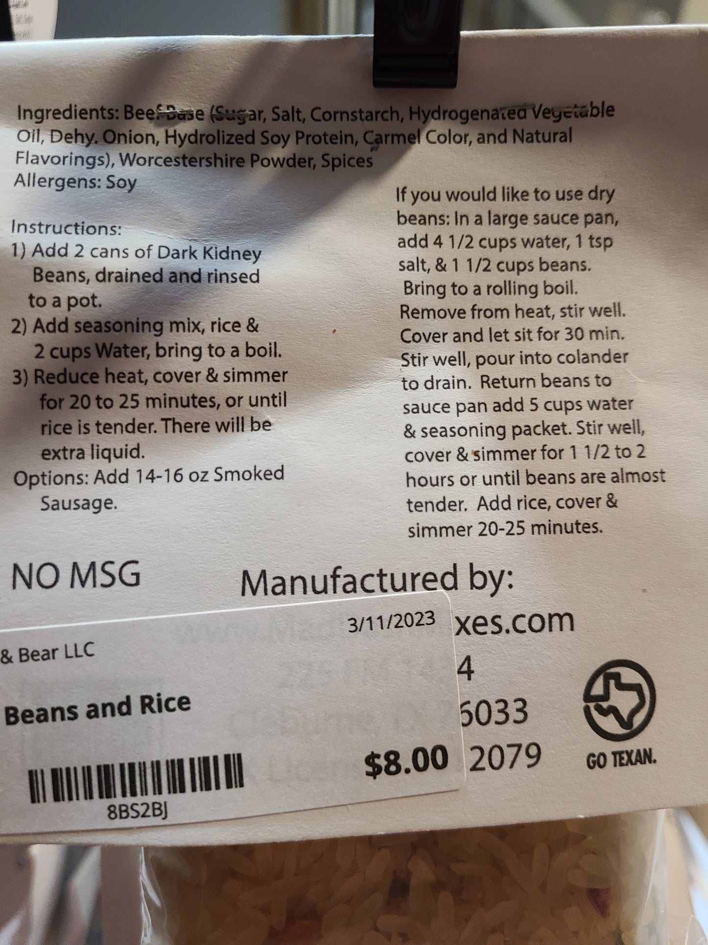 Mad Dash Red Beans and Rice