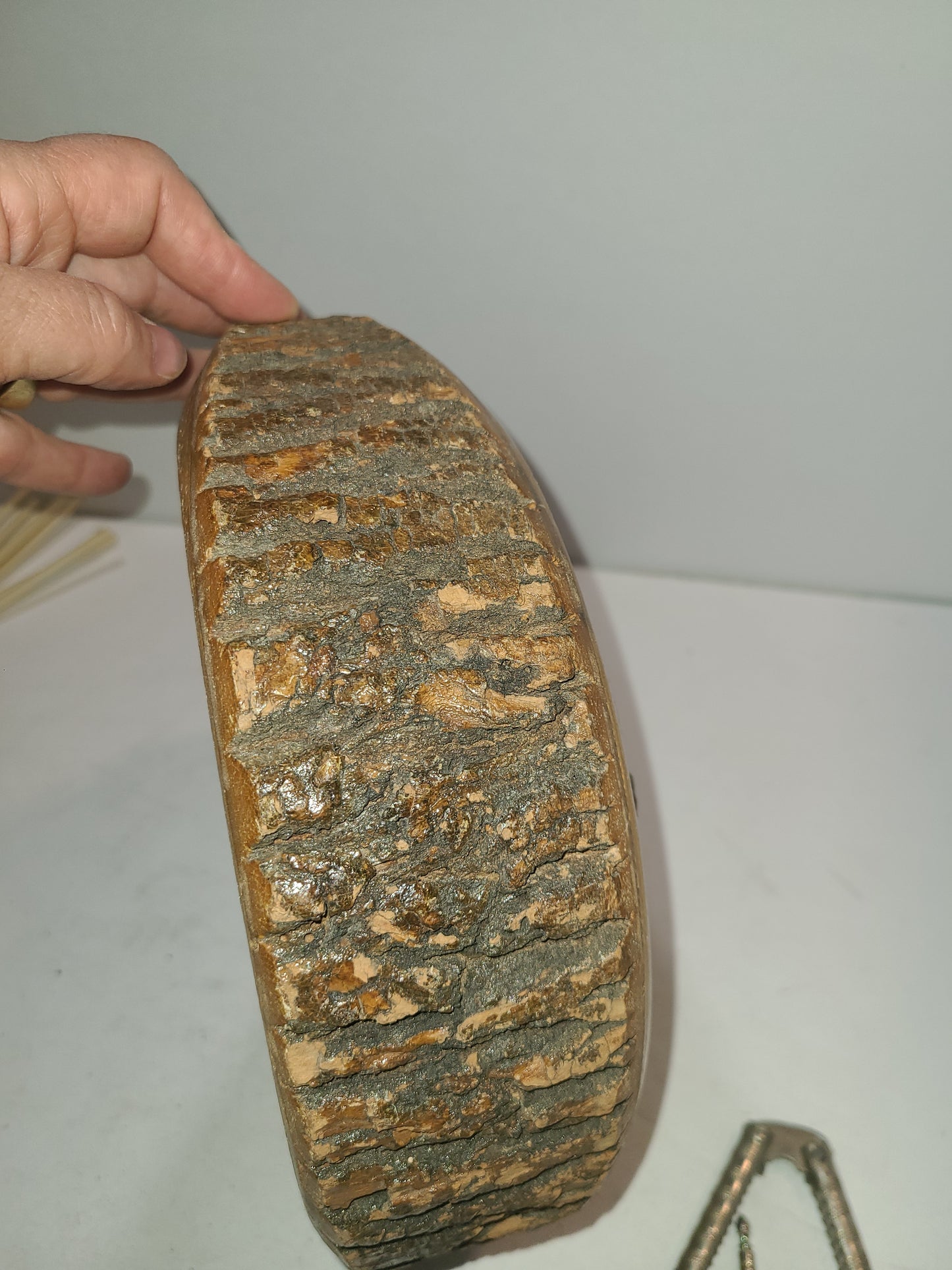 Vintage Walnut Bowl with Tools