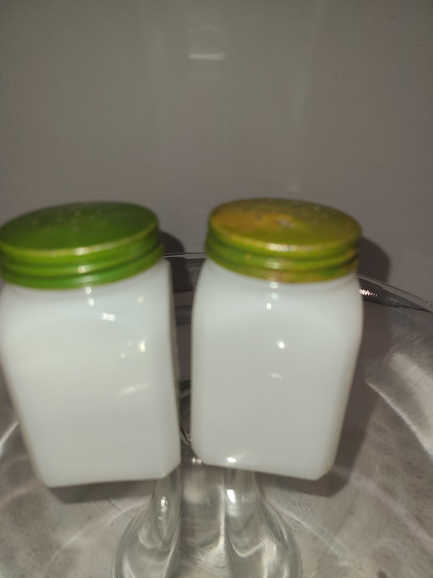 Vintage Milk Glass Sailing Salt and Pepper Shakers