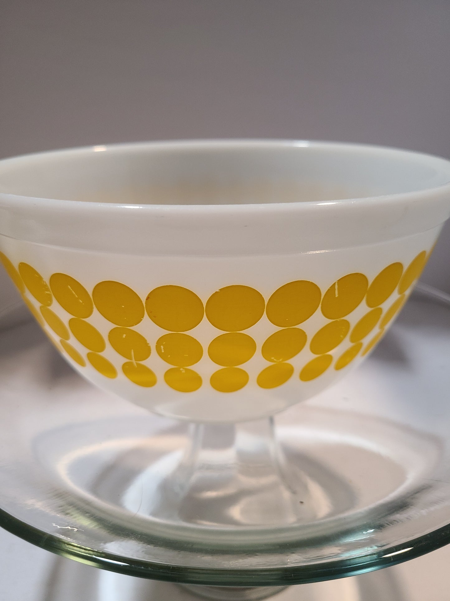 Vintage Pyrex Yellow dot bowl