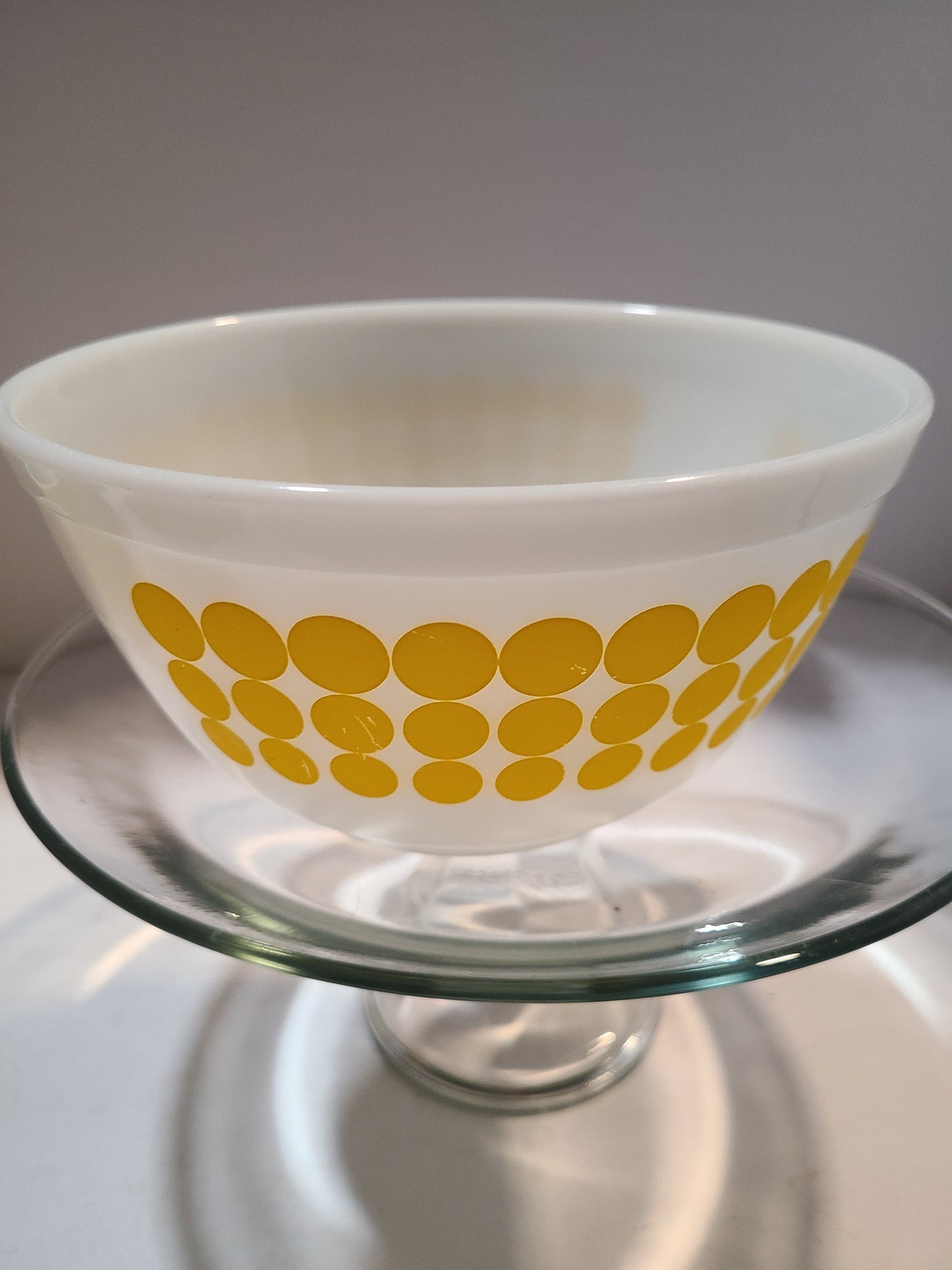 Vintage Pyrex Yellow dot bowl