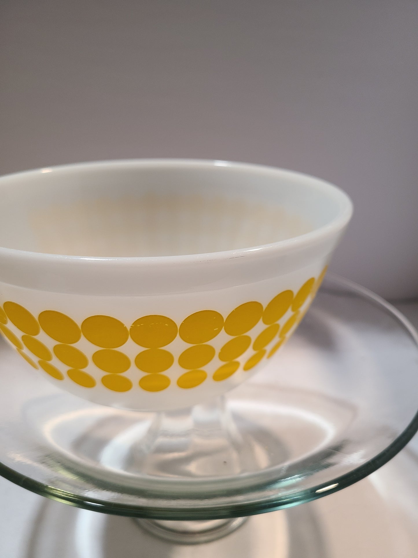 Vintage Pyrex Yellow dot bowl