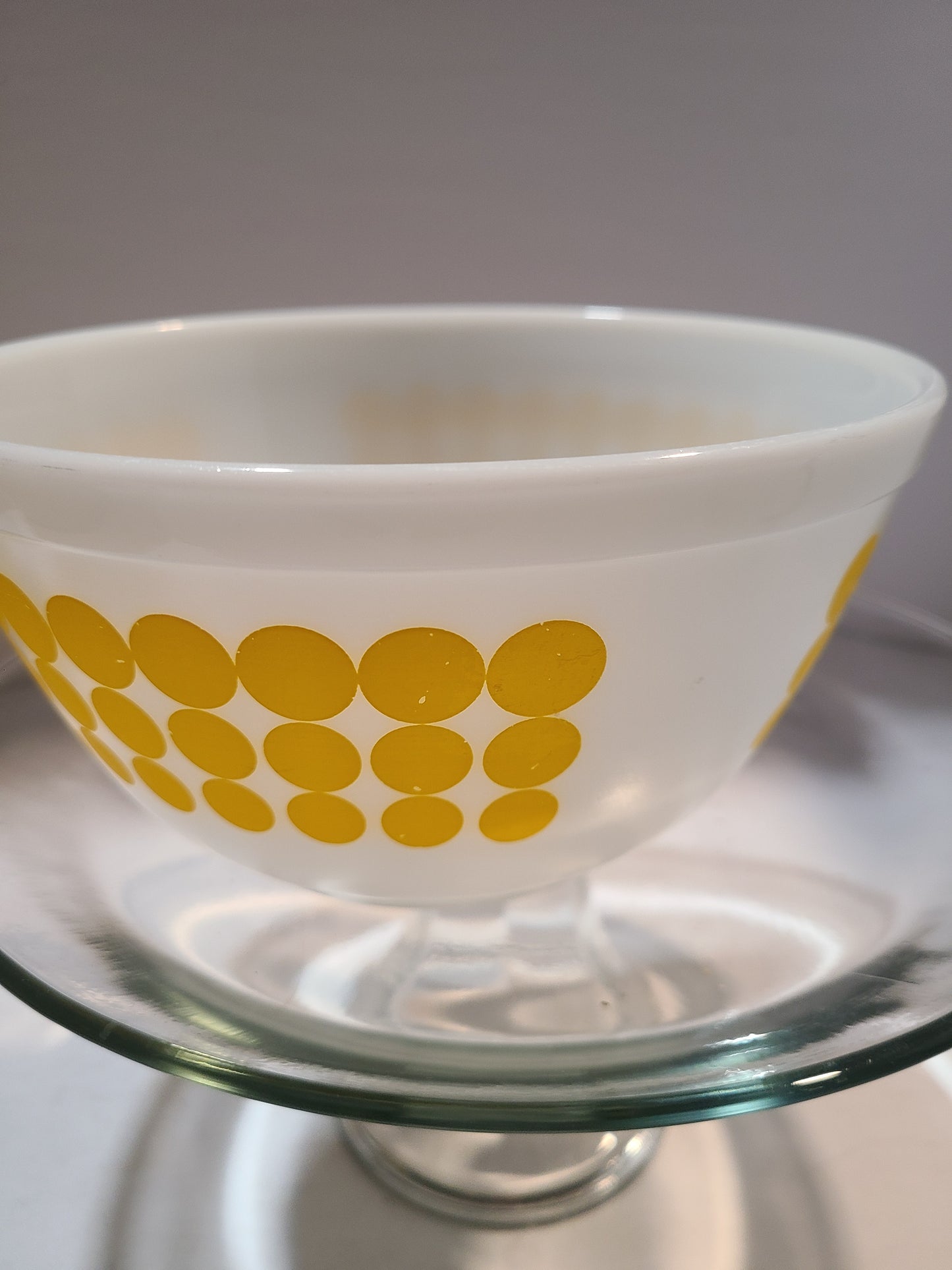 Vintage Pyrex Yellow dot bowl