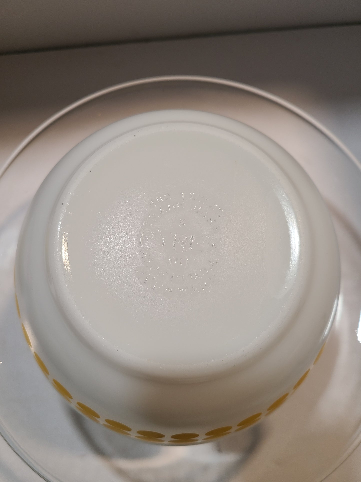 Vintage Pyrex Yellow dot bowl