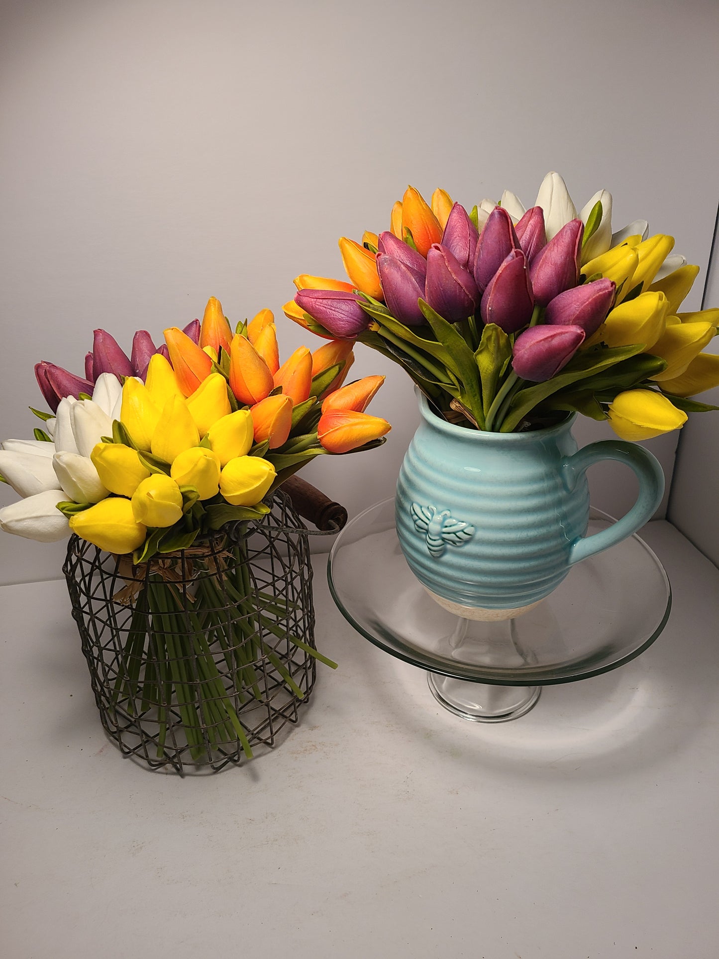 Angel Isabella - 1 Dozen Real Touch Tulip Bud bouquet-13.25"