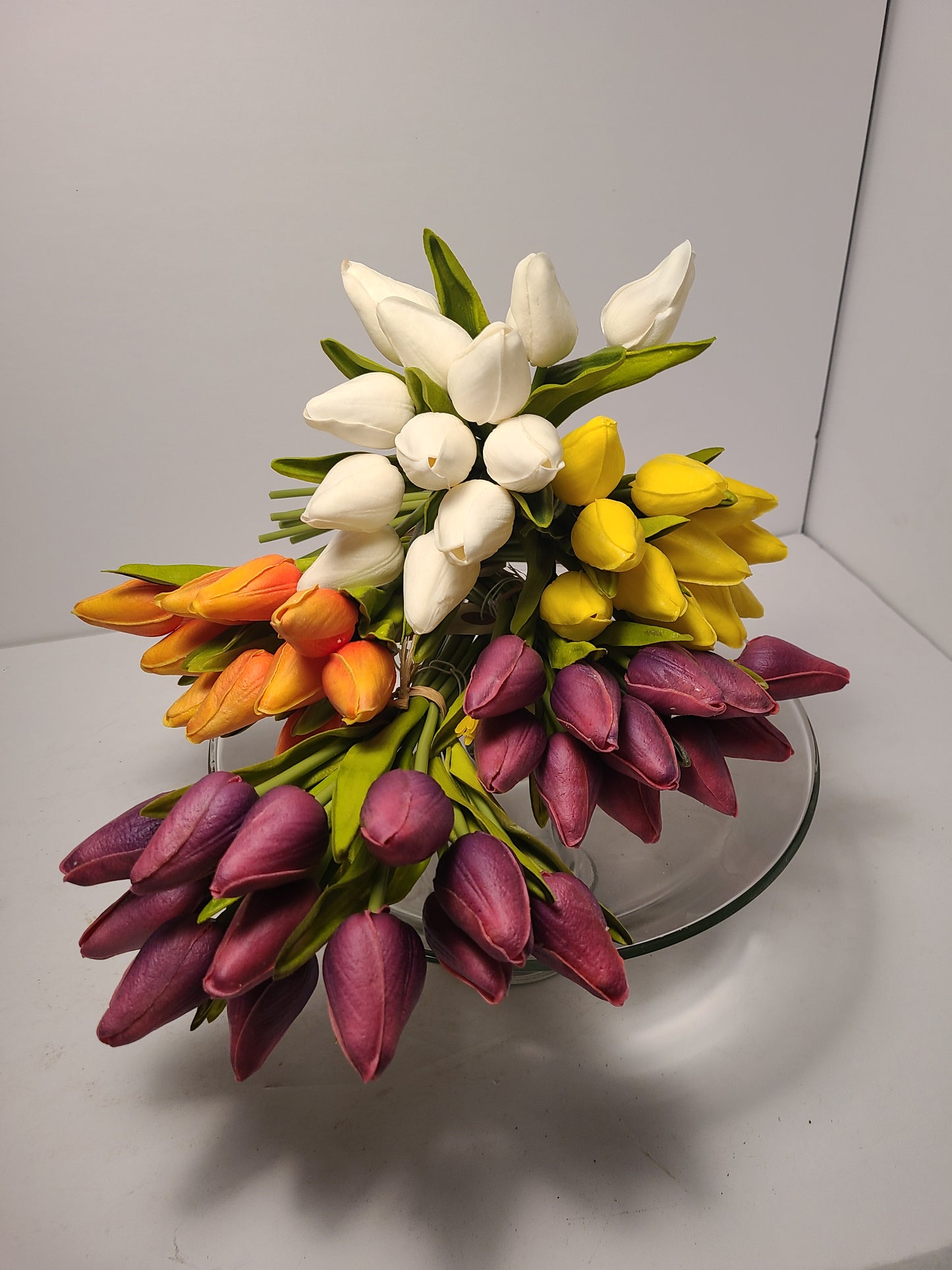 Angel Isabella - 1 Dozen Real Touch Tulip Bud bouquet-13.25"
