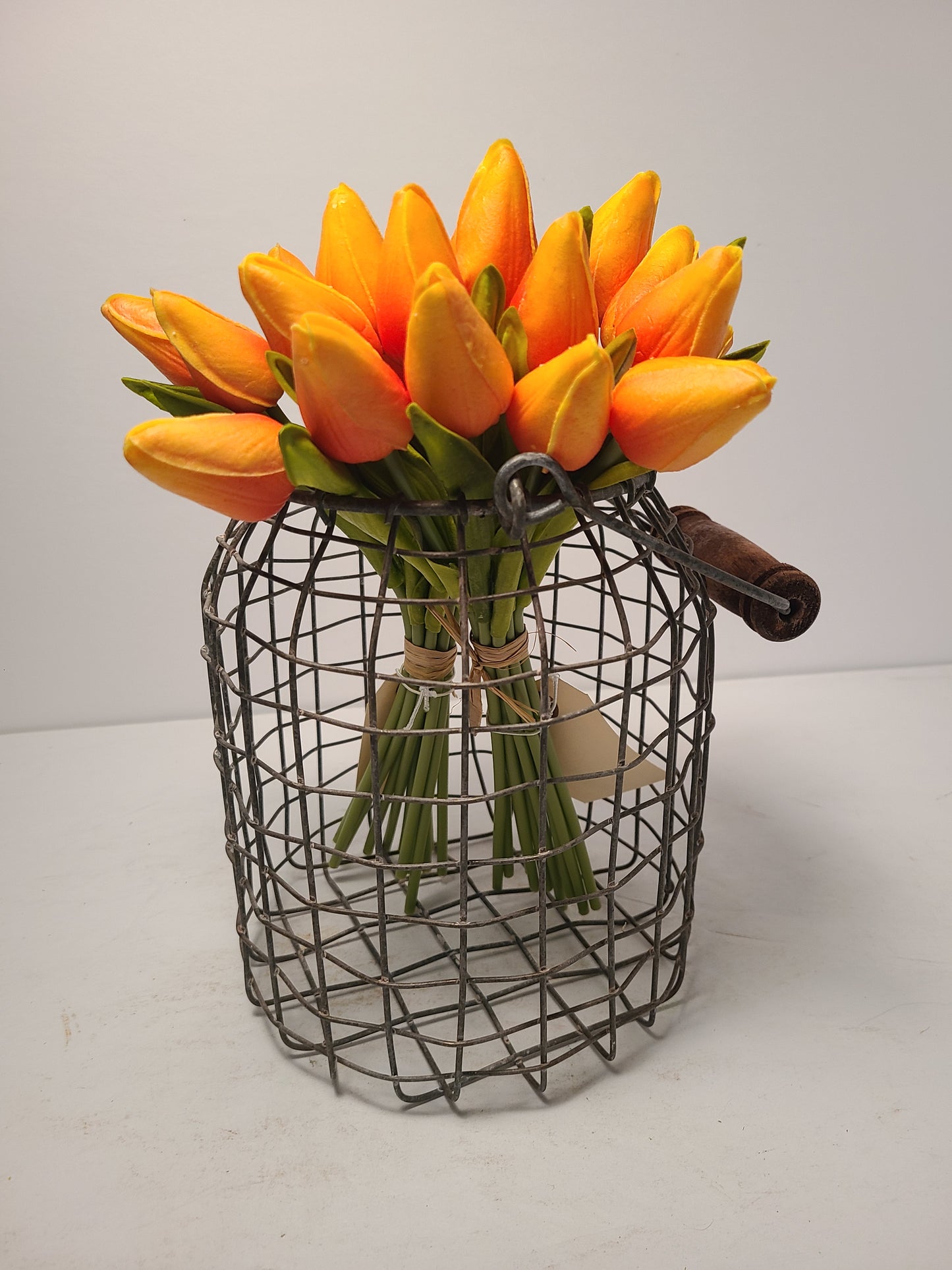 Angel Isabella - 1 Dozen Real Touch Tulip Bud bouquet-13.25"