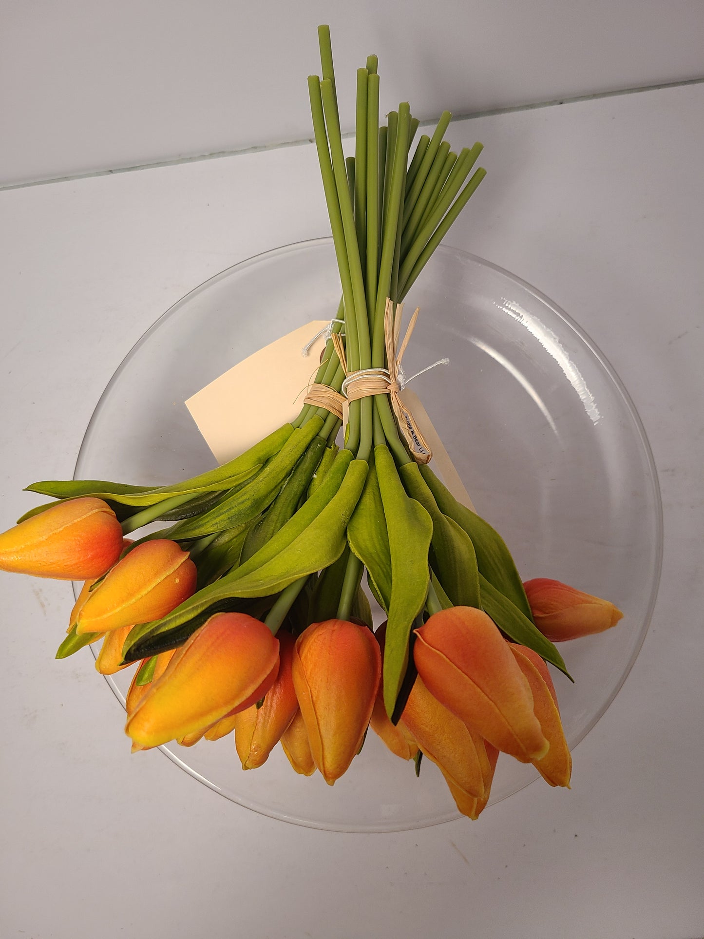 Angel Isabella - 1 Dozen Real Touch Tulip Bud bouquet-13.25"