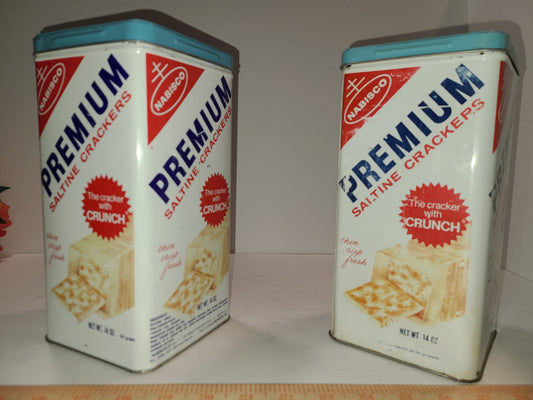Vintage saltine cans