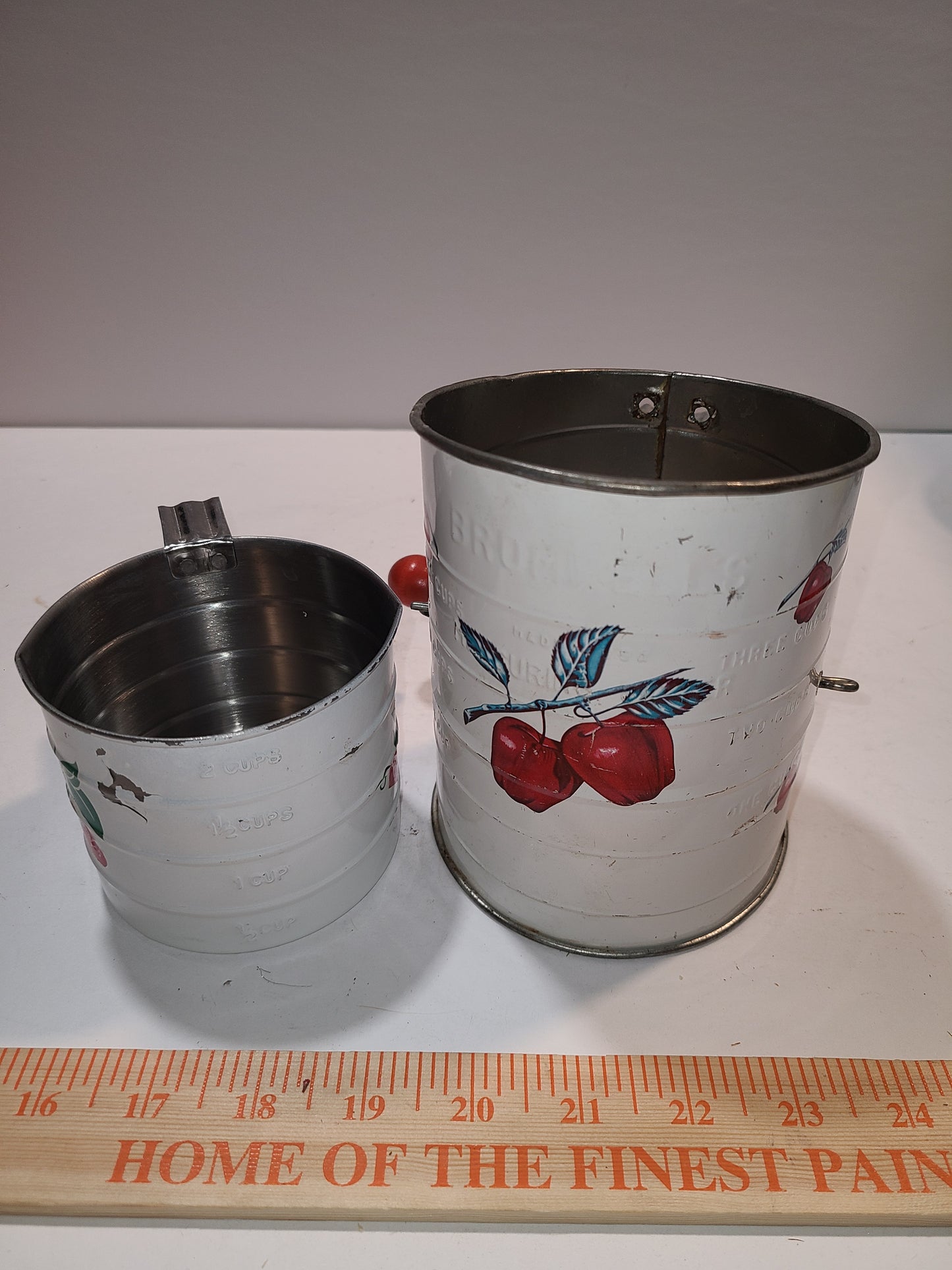 Vintage flour sifter and measuring cup Bromwells