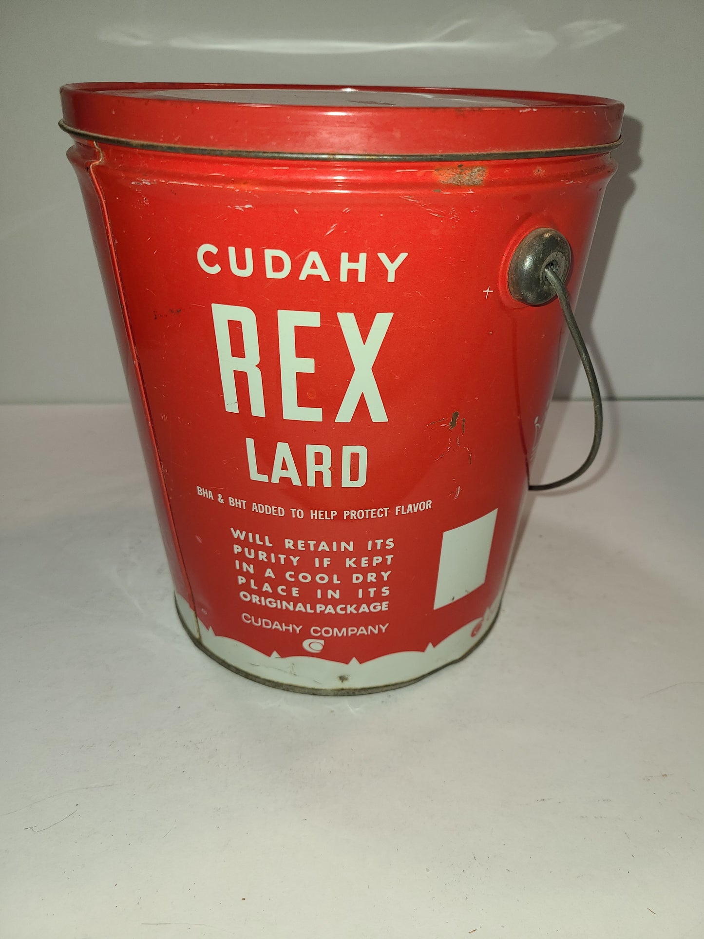 Vintage Cudahy Rex Lard Tin
