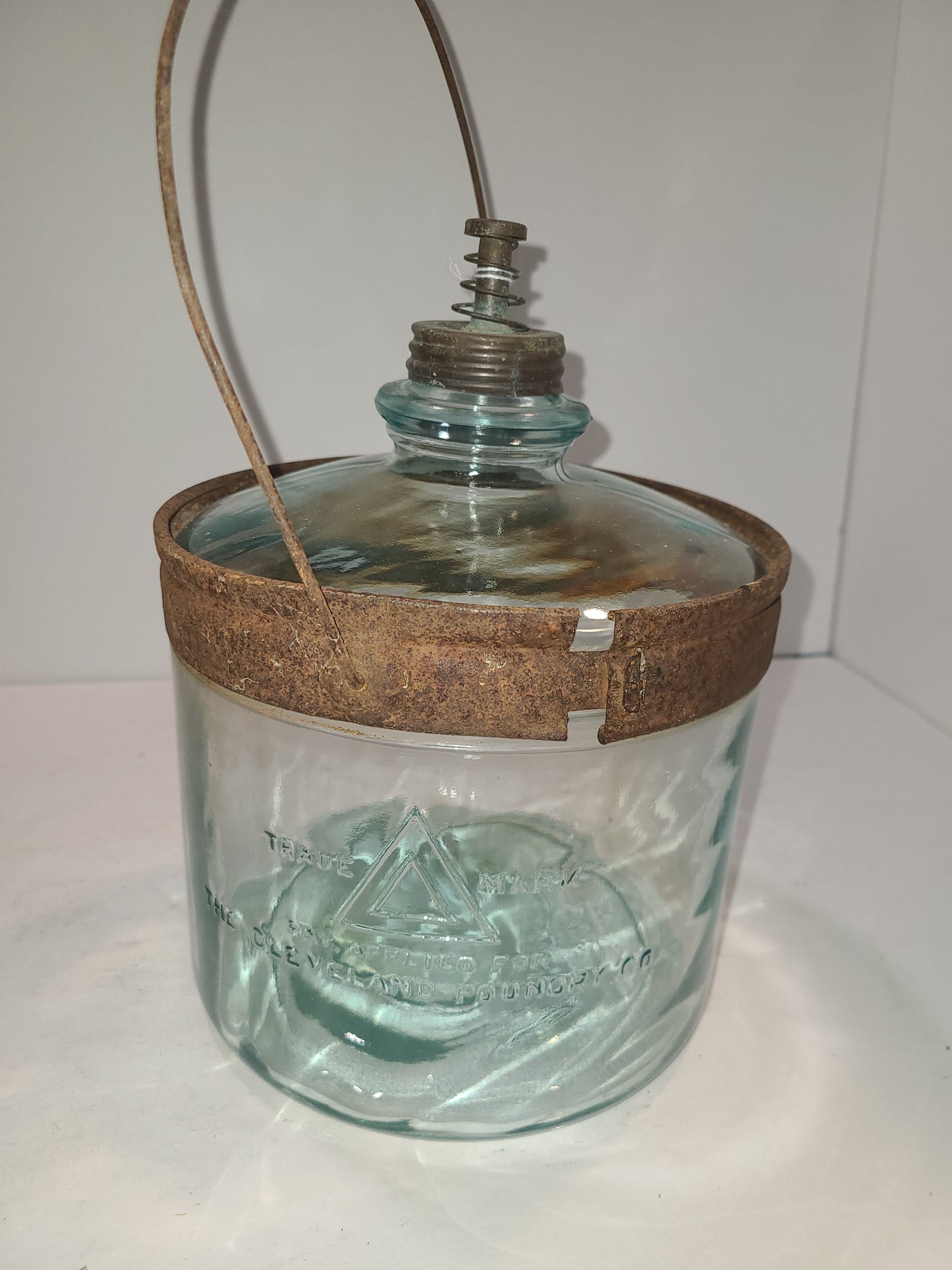 Antique glass Kerosene jug