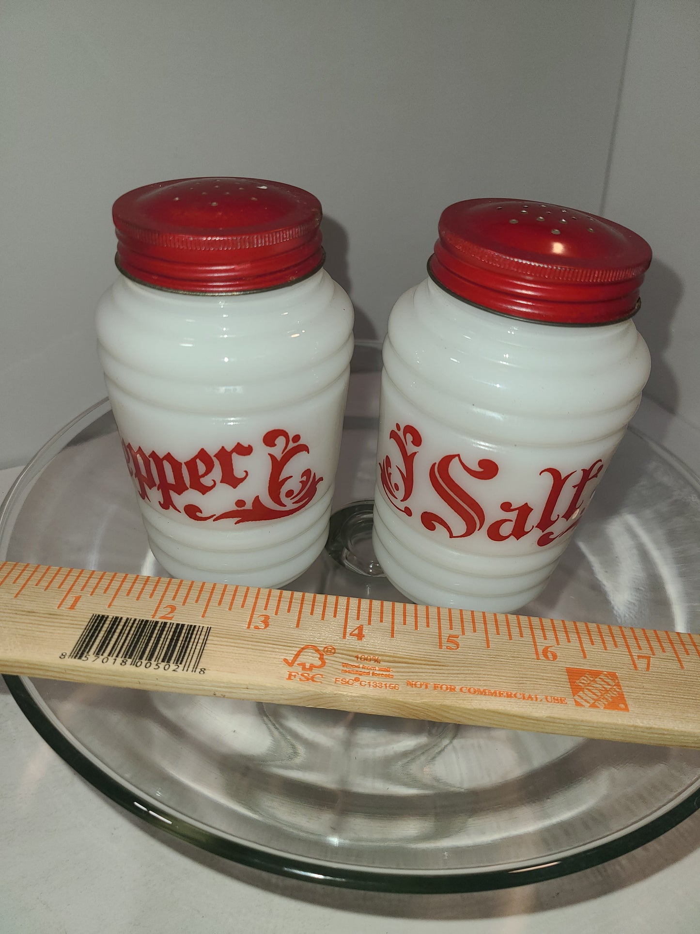 Vintage Milk Glass Salt and Pepper