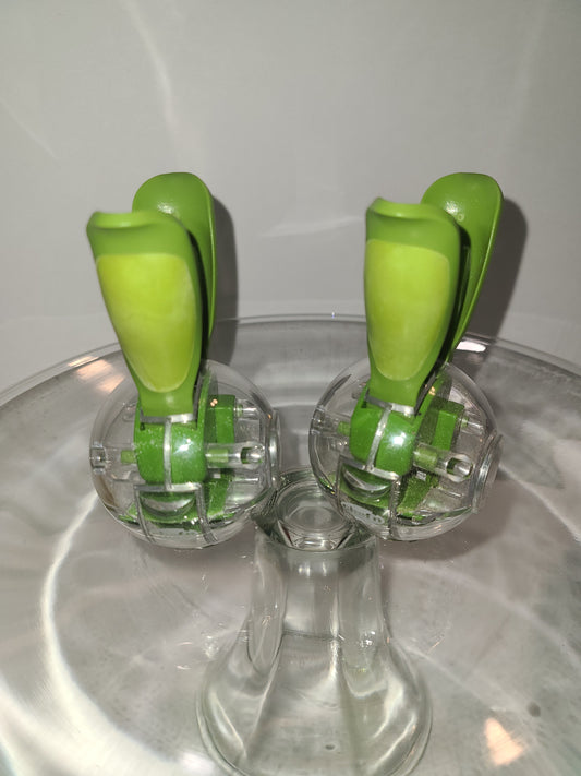 Vintage green deco shakers