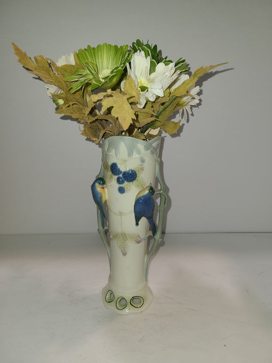 Ceramic Blue Bird Vase