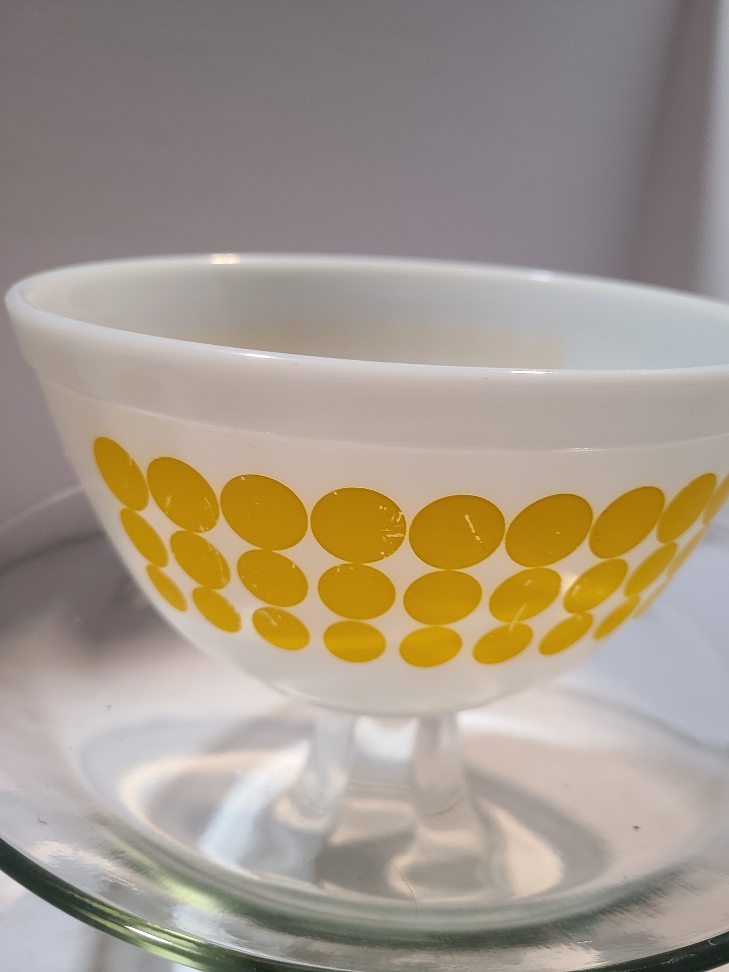 Vintage Pyrex Yellow dot bowl