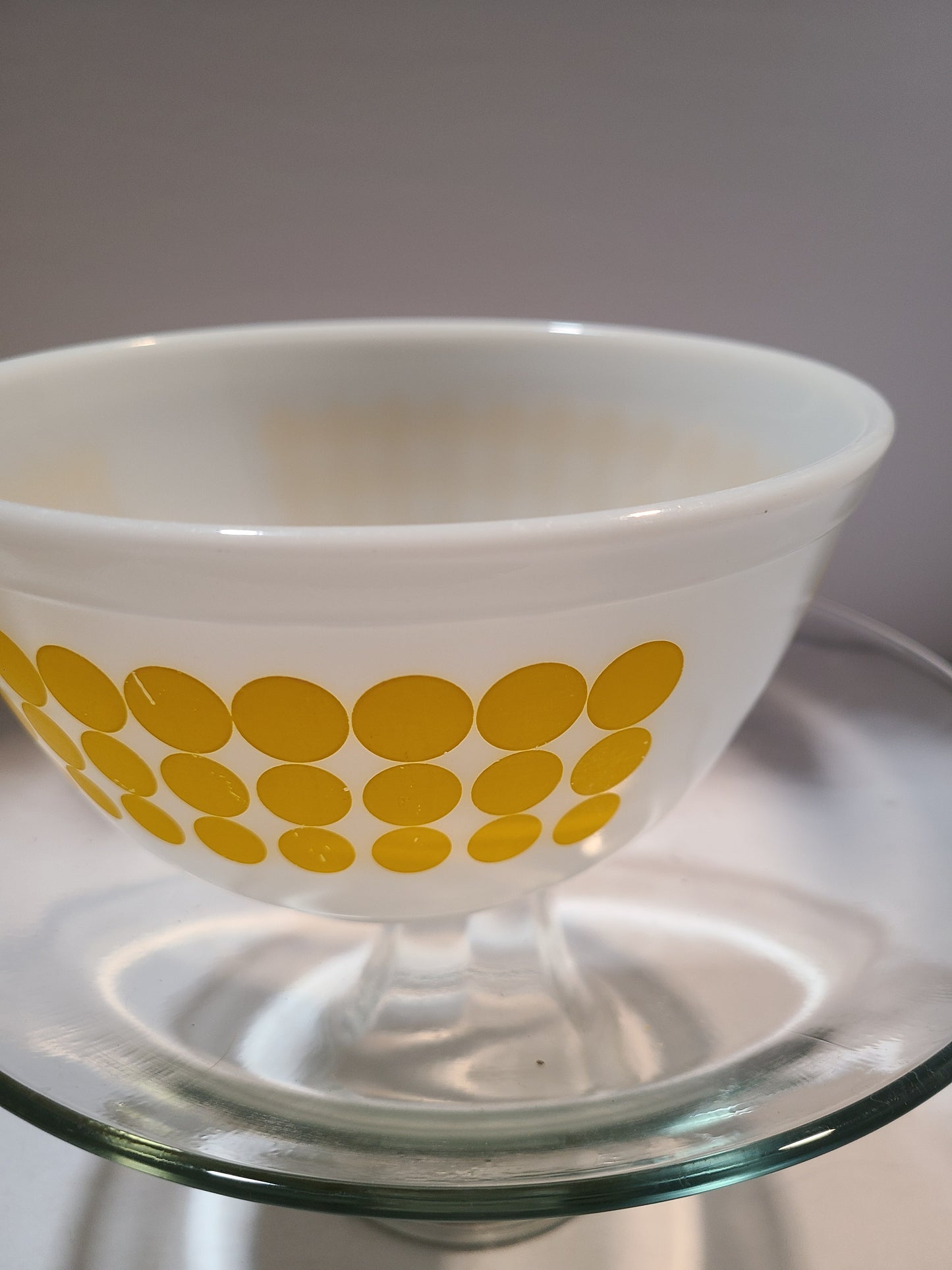 Vintage Pyrex Yellow dot bowl