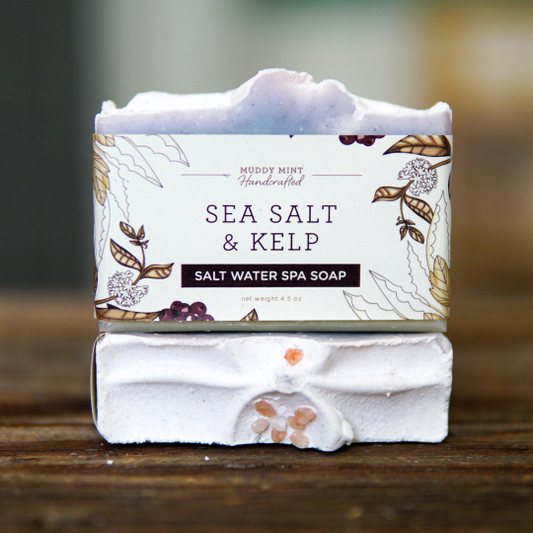 Muddy Mint - Sea Salt & Kelp Soap, Lavender + Peppermint