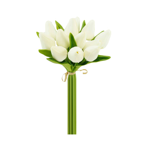 Angel Isabella 1 Dozen Real Touch Tulip Bud bouquet-13.25"