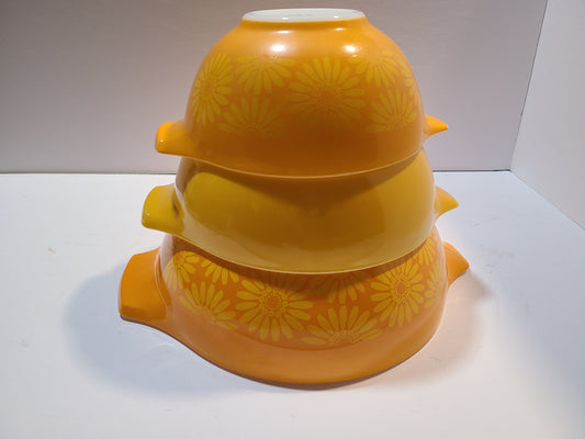 Pyrex Cinderella Yellow and Orange Bowls