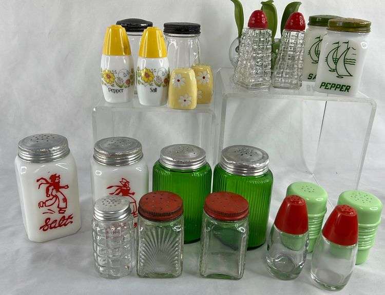 Vintage Milk Glass Salt and Pepper Shakers