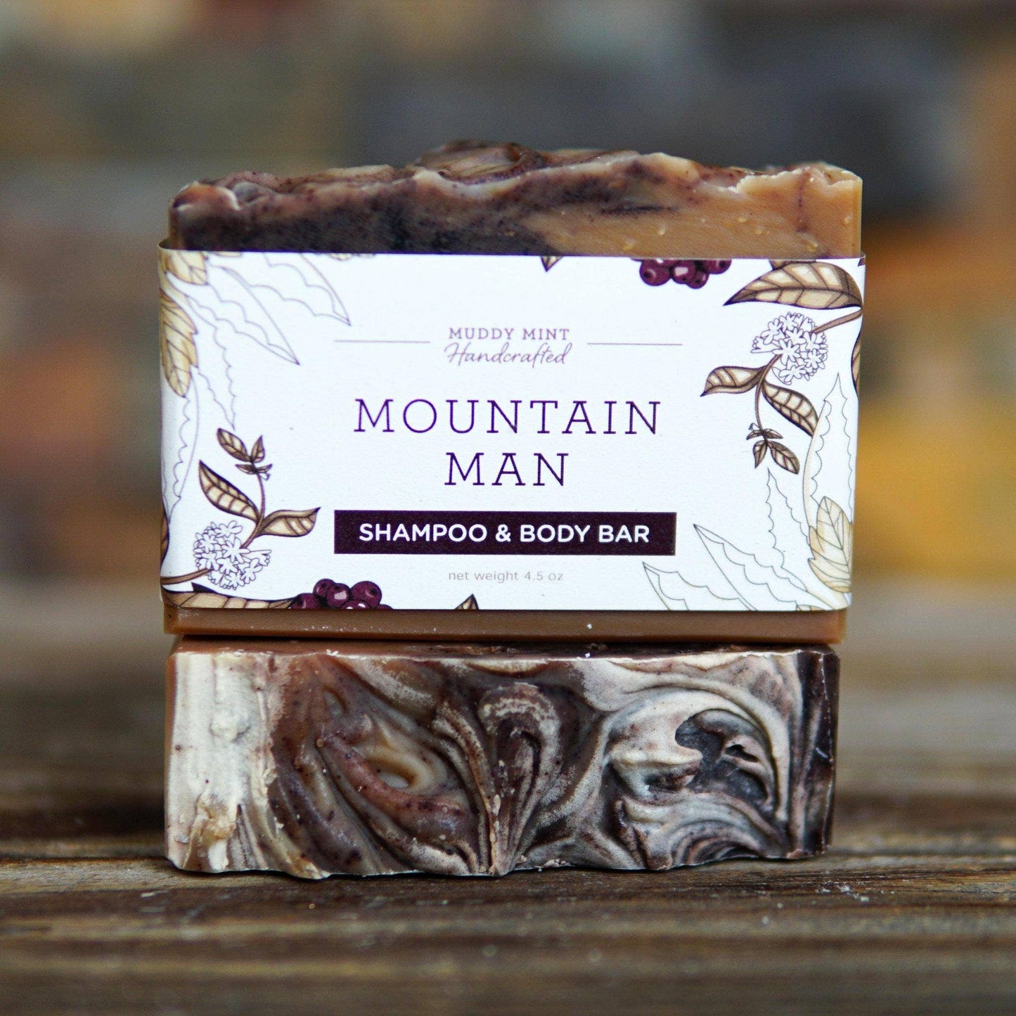 Muddy Mint - Mountain Man Shampoo & Body Soap, Woodsy Scent, Exfoliating