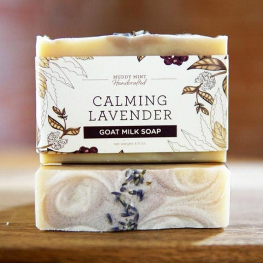 Muddy Mint - Calming Lavender Goat Milk Soap, Natural, Palm Free
