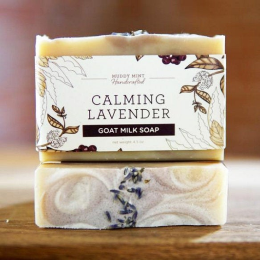 Muddy Mint - Calming Lavender Goat Milk Soap, Natural, Palm Free