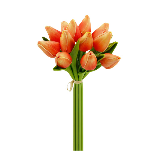 Angel Isabella - 1 Dozen Real Touch Tulip Bud bouquet-13.25"