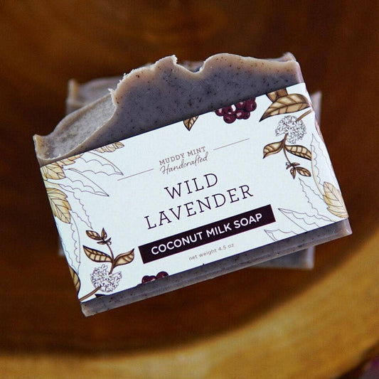 Muddy Mint - Wild Lavender Soap: Exfoliating, Natural, Palm Free, Vegan